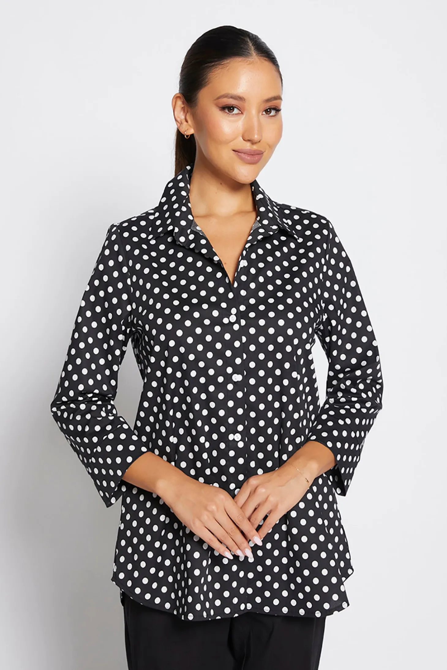 3/4 Spot Shirt - Black - PH44