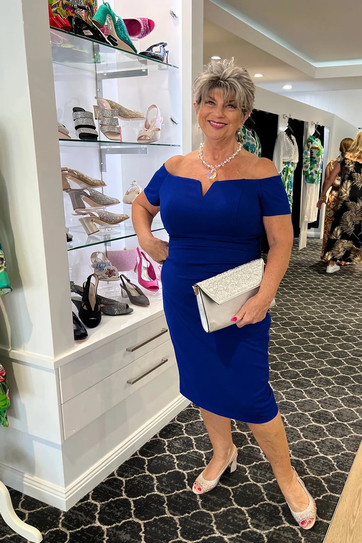 Ariella Crepe Dress - Royal - Z8