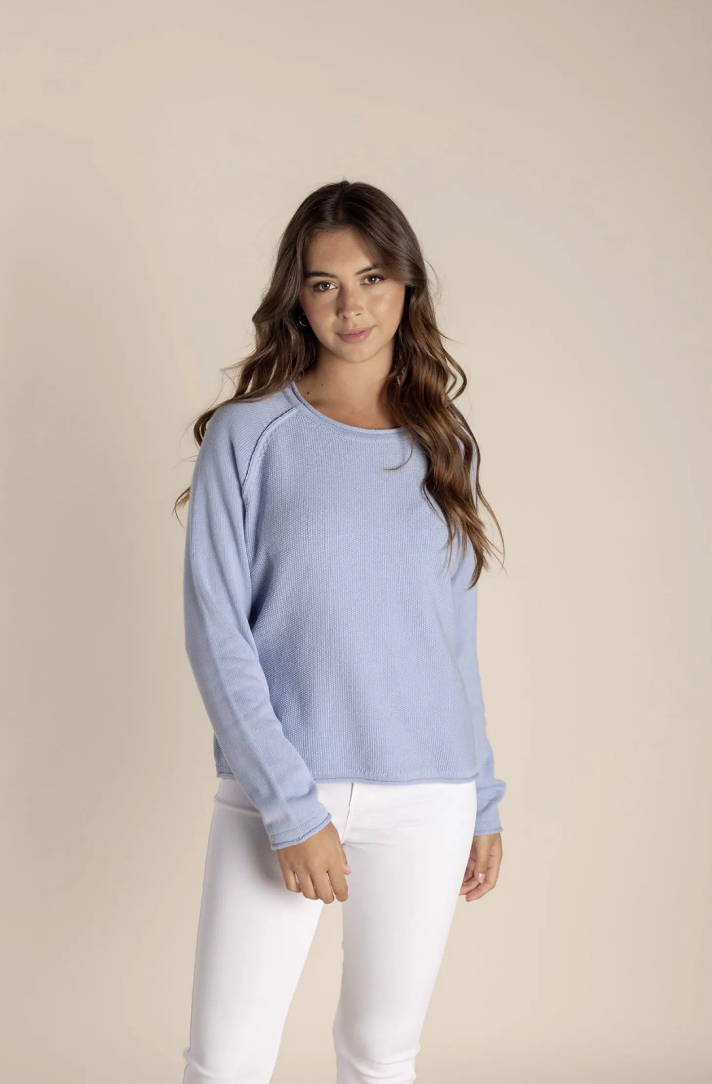 Cropped Crew Neck - Ice Blue - TT2
