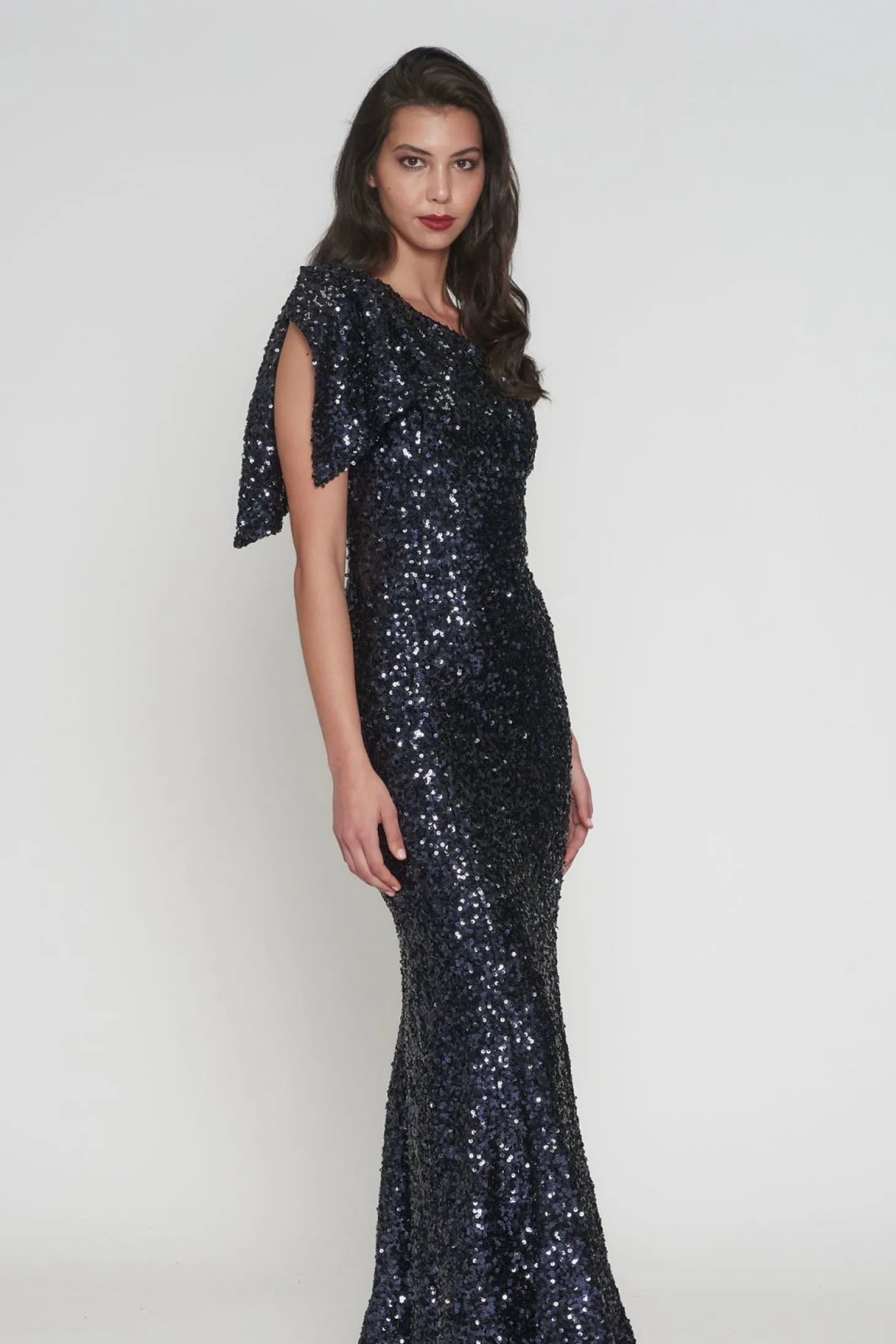 Gwyneth Sequence Dress - Navy - Rom9