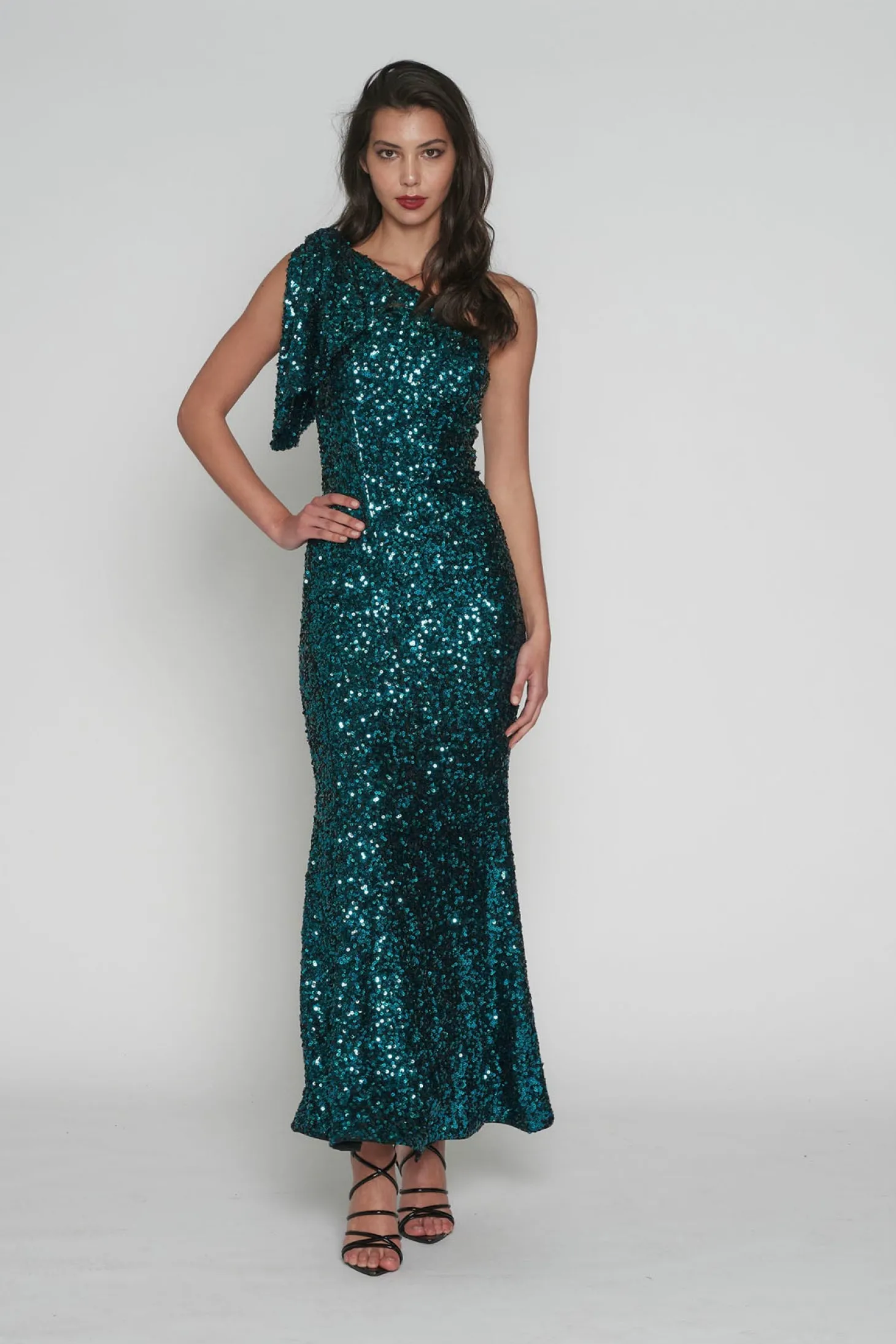 Gwyneth Sequence Dress - Teal - Rom9