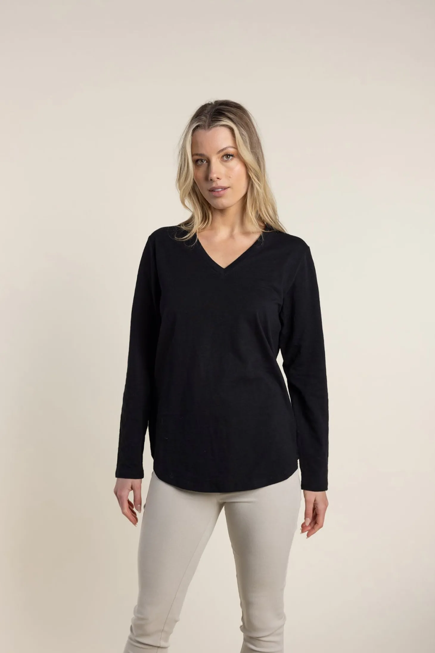 Halli Long Sleeve Tee - Black - TT39