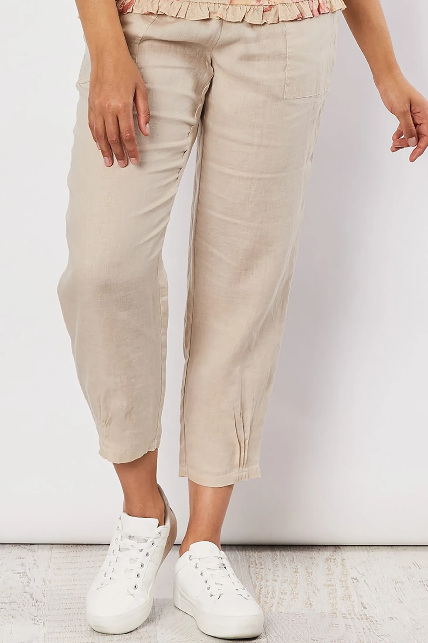 Jersey Waist Linen Pants - Natural - GS3