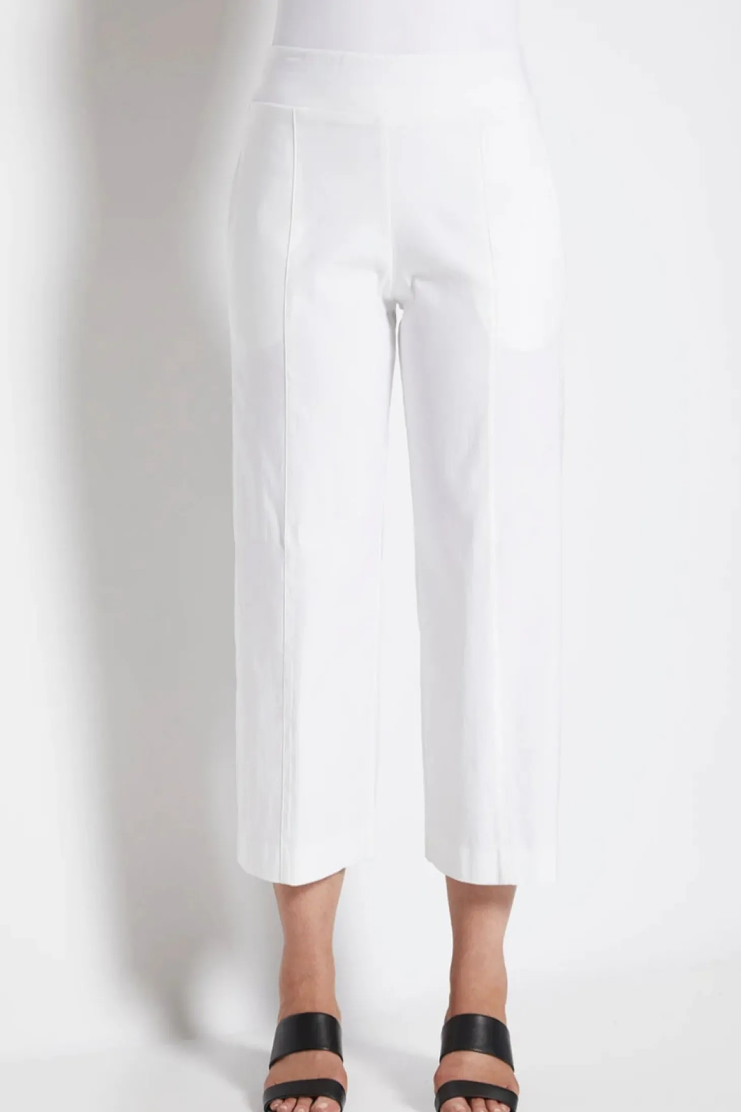 Larrie Bengaline Culotte Pant - White - PH25