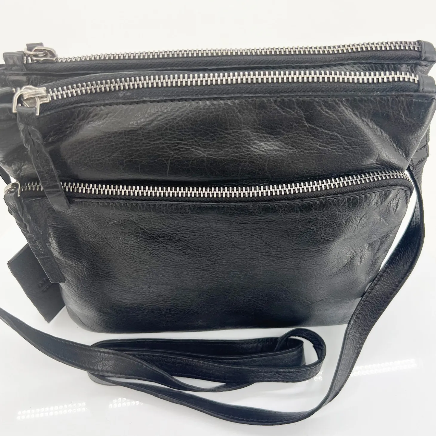 Leonie Leather Cross Bag - Black - ML23