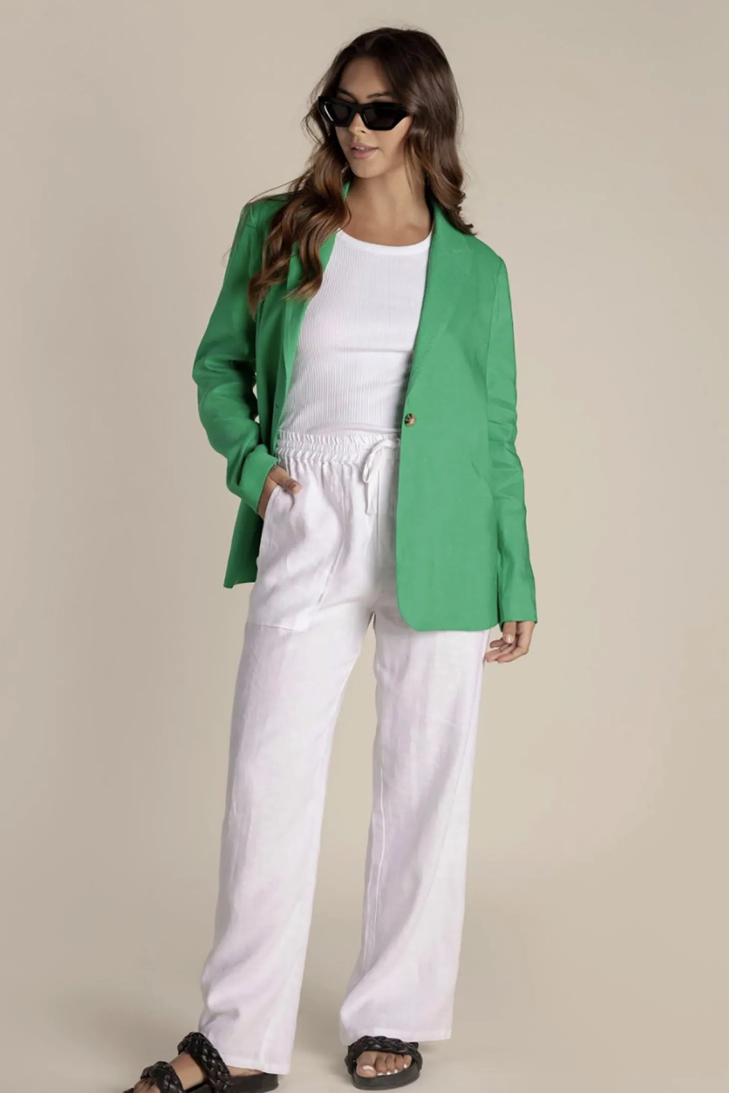 Linen Blazer - Sea Green - TT10