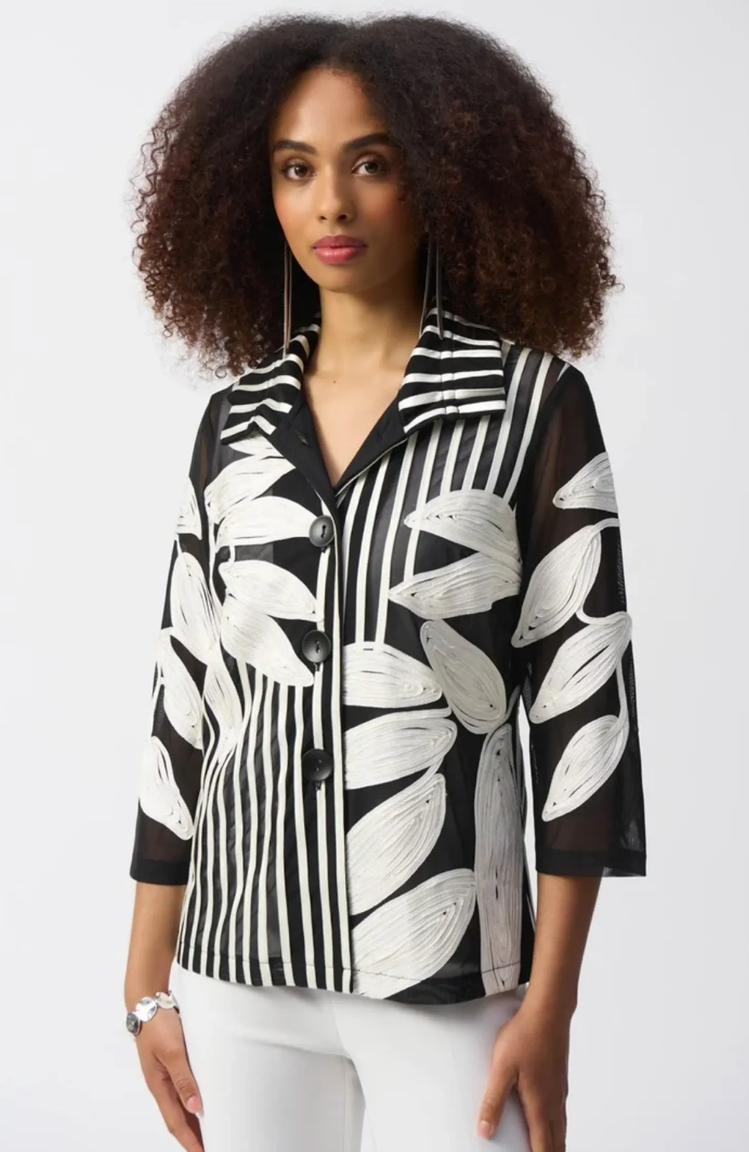 Mesh and Satin Soutache Jacket - JR67