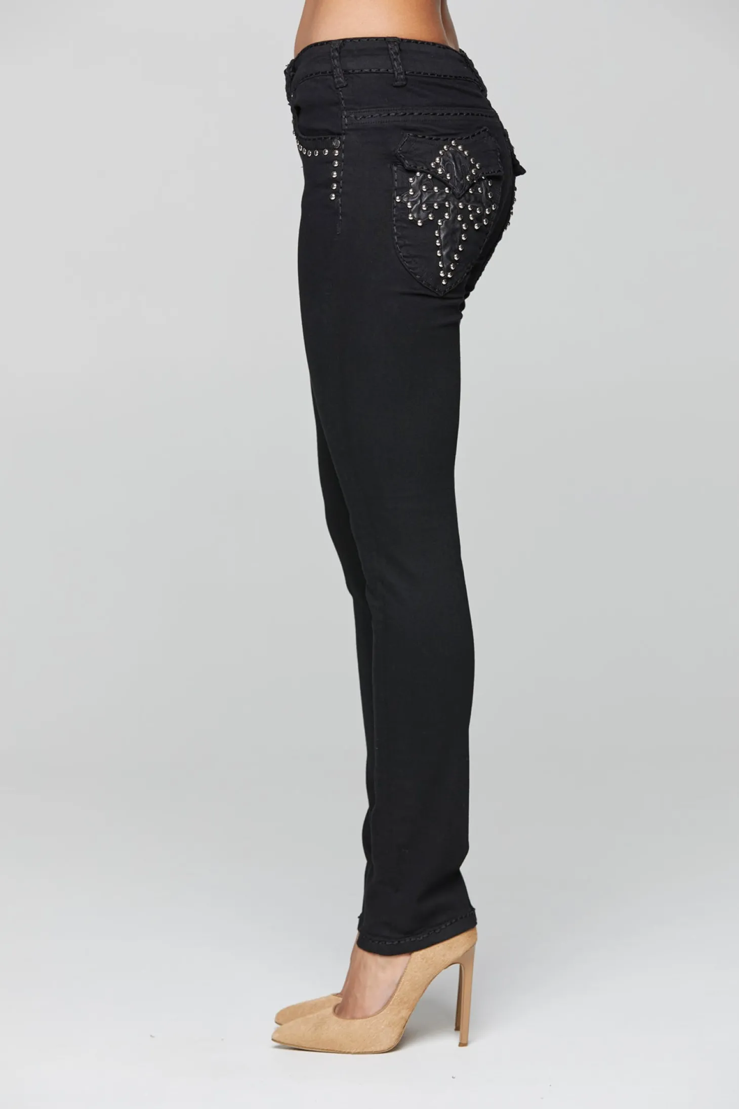Nottingham Studded Jeans - Black - NLJ13