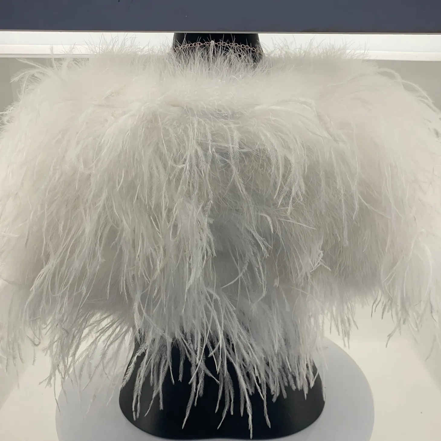 Ostrich Feather Shrug - White - FI2