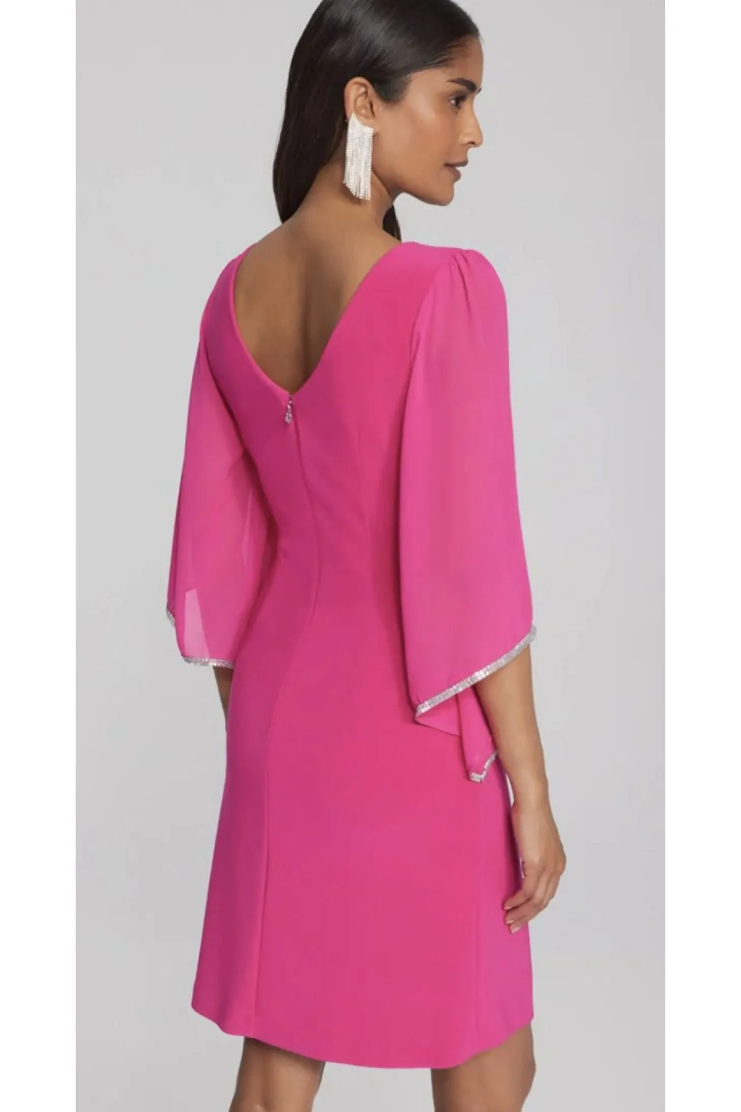 Silky Knit Shift Dress - Shocking Pink - JR26