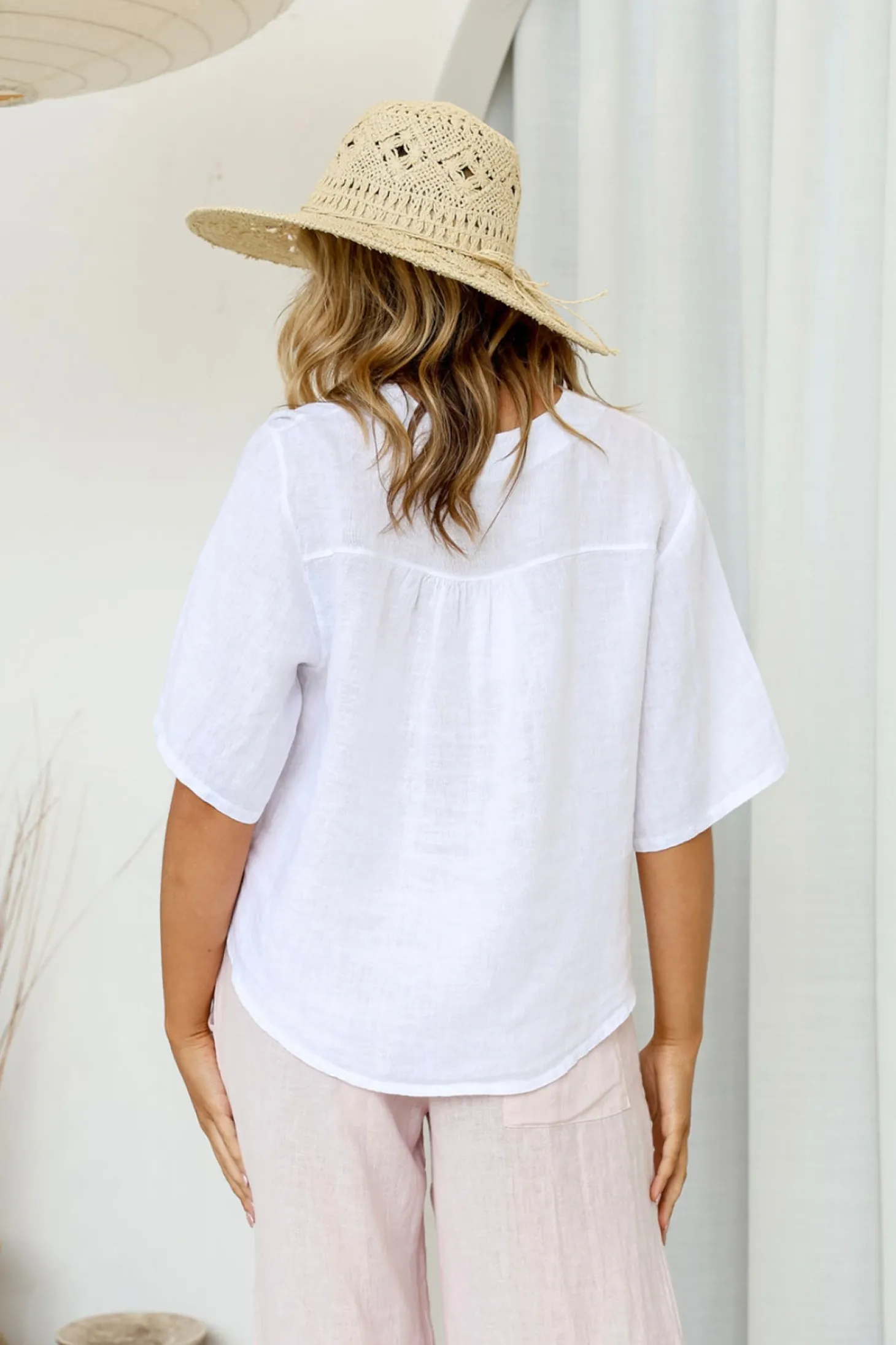 Sole Linen Top - White - FA14