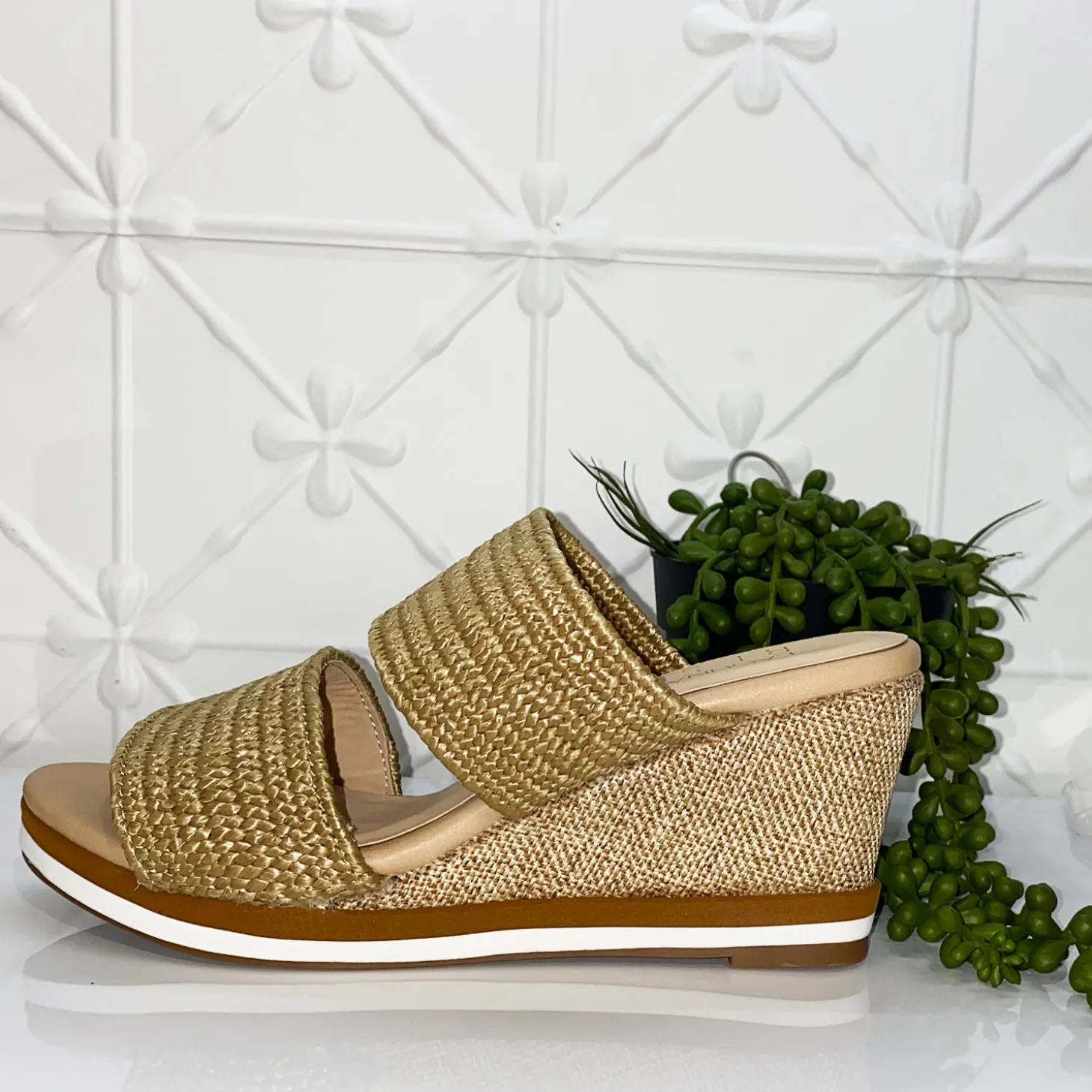 Tods Raffia Wedge | Natural | LQ1