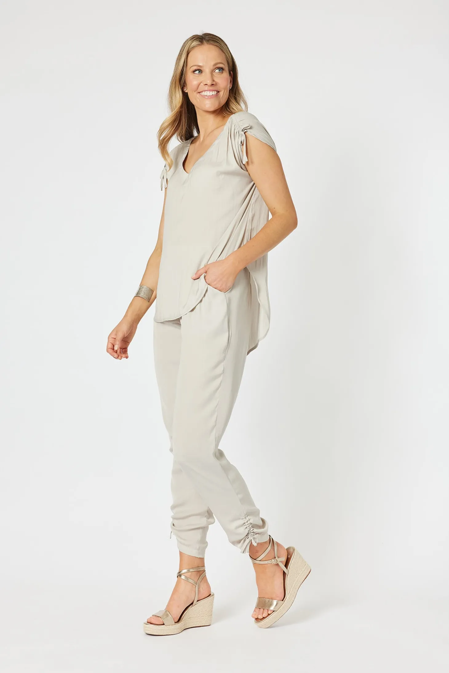 Traveller Luxe Side tie Pant - Champagne - HV3