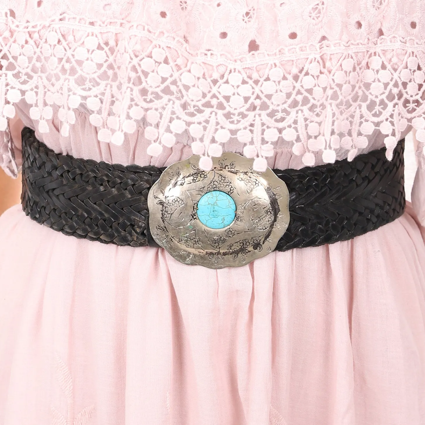 Western Styled Leather Belt | Black