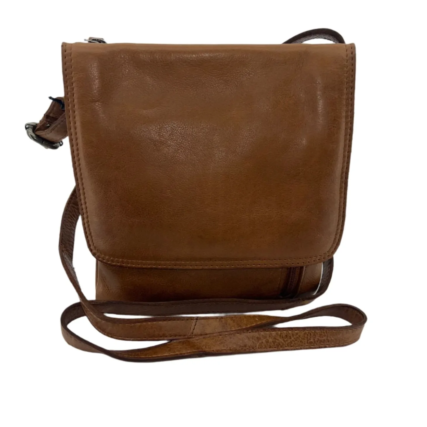 Zip Front Cross Over Bag - Tan - ML21